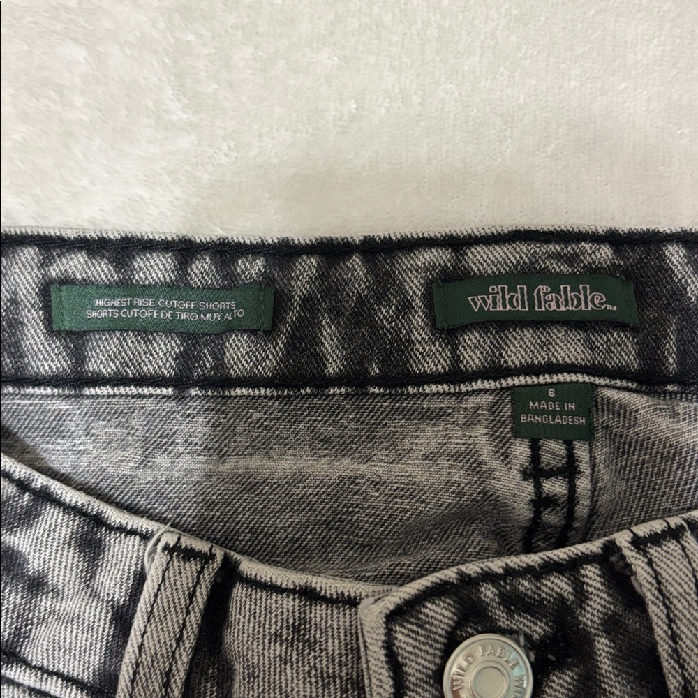 Wild Fable Black and White High-Rise Denim Shorts - Picture 3 of 3